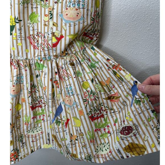 Rhode Artie Shirred Waist Ruffle Hem Printed Cotton Poplin Midi Skirt XL - Picture 9 of 16